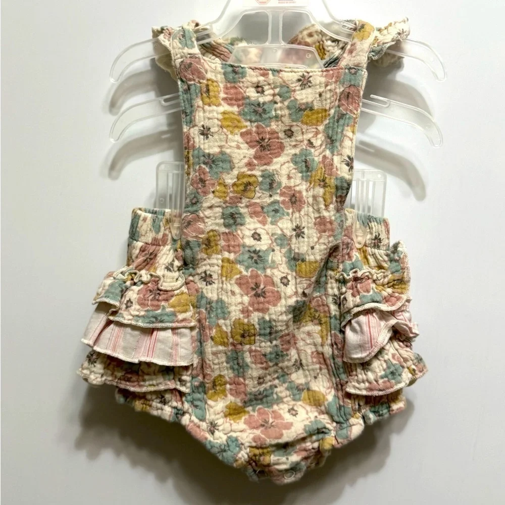 Chelsea & Violet Pastel Floral Ruffled Bubble Romper size 18 months